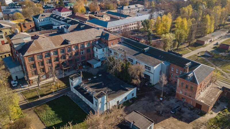 Арт-квартал «Патефонка» с высоты: корпуса бывшего патефонного завода